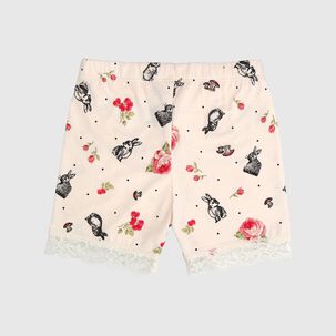 Short Beige Con Encaje Algodón Peruano