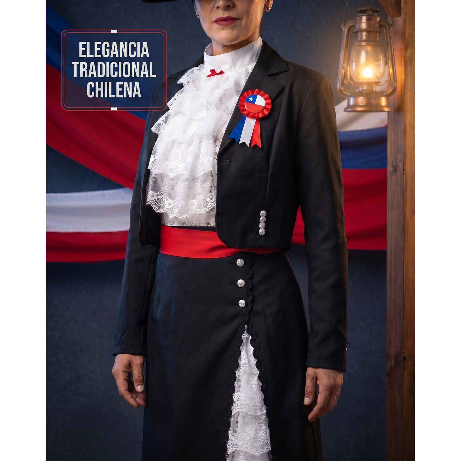 Traje Huasa Elegante Mujer Adulto Tradicional image number 2.0