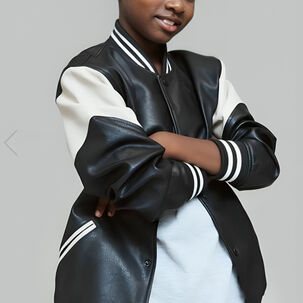 Chaqueta Universitaria Ecocuero Para Ni&ntilde;os