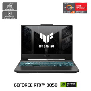 Notebook Gamer 15.6" Asus Tuf Gaming A15 / AMD Ryzen 7 / 8 GB RAM / Nvidia Geforce RTX 3050 / 512 GB SSD