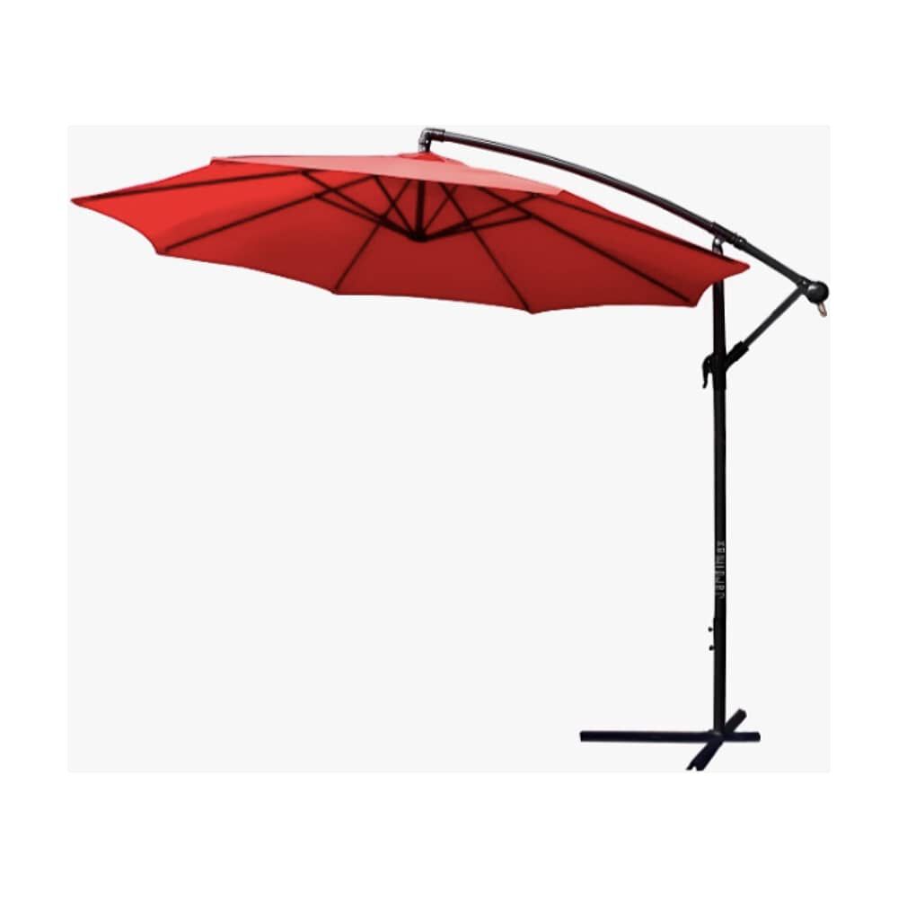 Quitasol Lateral 3m Extendible Altura Ajustable Rojo image number 0.0