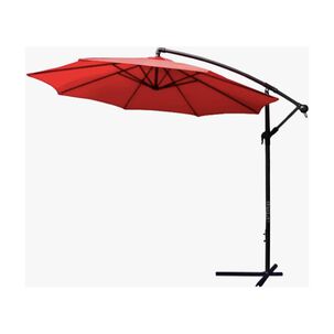 Quitasol Lateral 3m Extendible Altura Ajustable Rojo