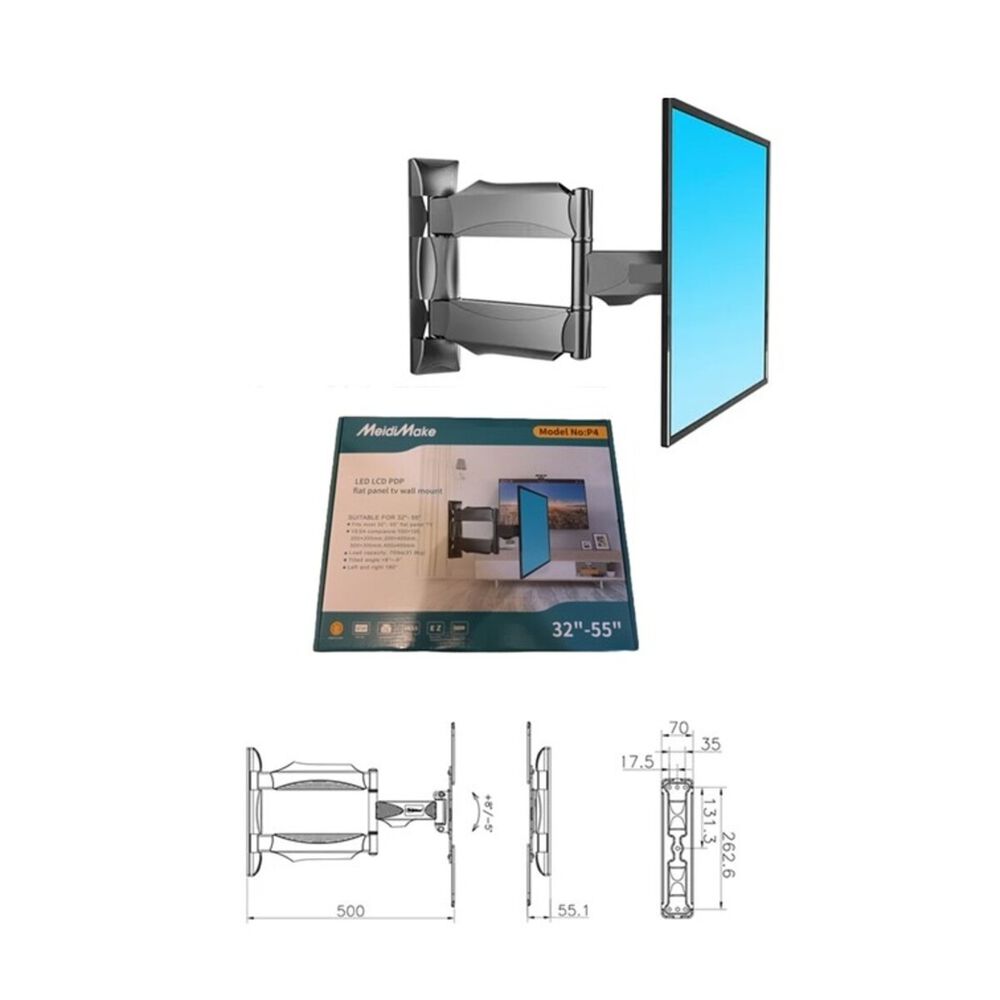 Base Soporte Tv Pared 3 Brazos Ajustable 32 A 55 Pulgadas image number 9.0