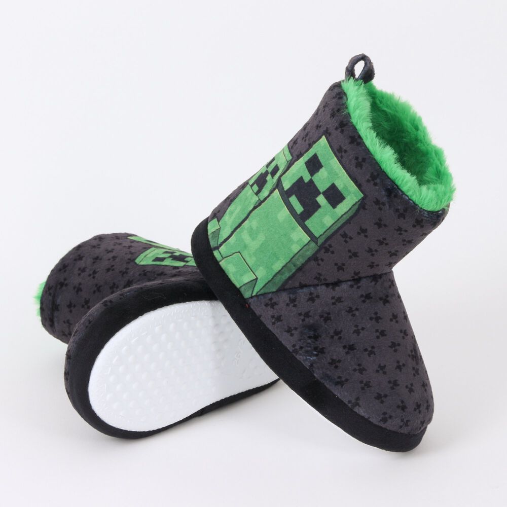 Pantufla Bota Ni&ntilde;o Invernal Creepers Negro Minecraft image number 3.0