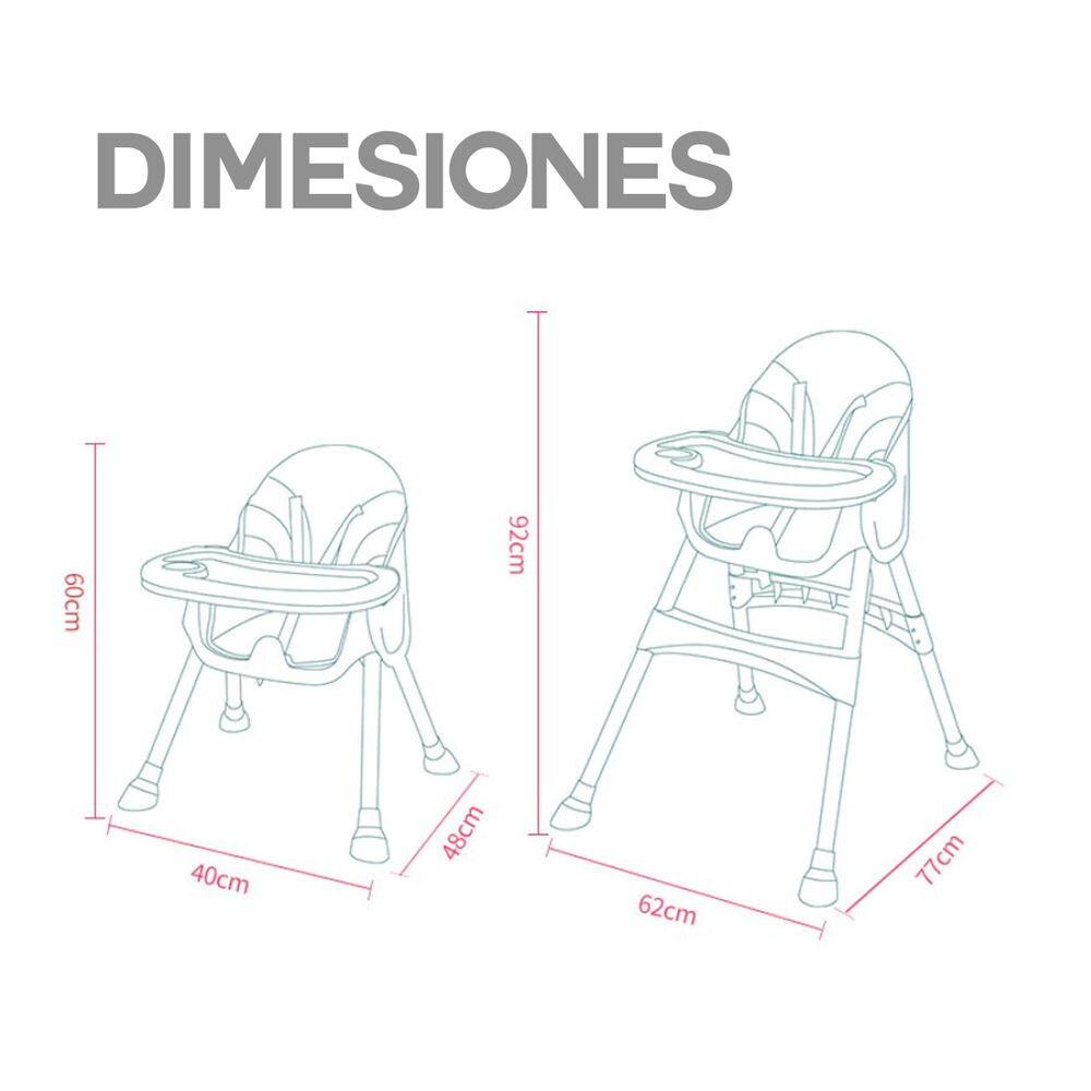 Silla De Comer Multifuncional Rosa - Babymine image number 7.0