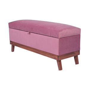 Banqueta Con Baúl Incy Palo De Rosa Felpa 120x40x50 Cm Máxima Design