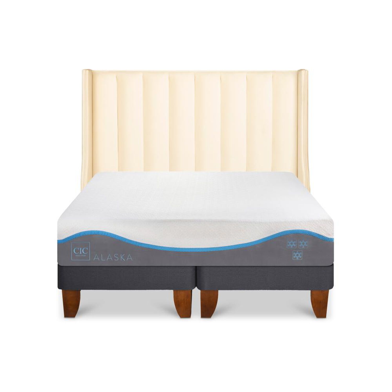 Cama Europea Cic Alaska / 2 Plazas / Base Dividida + Respaldo image number 0.0