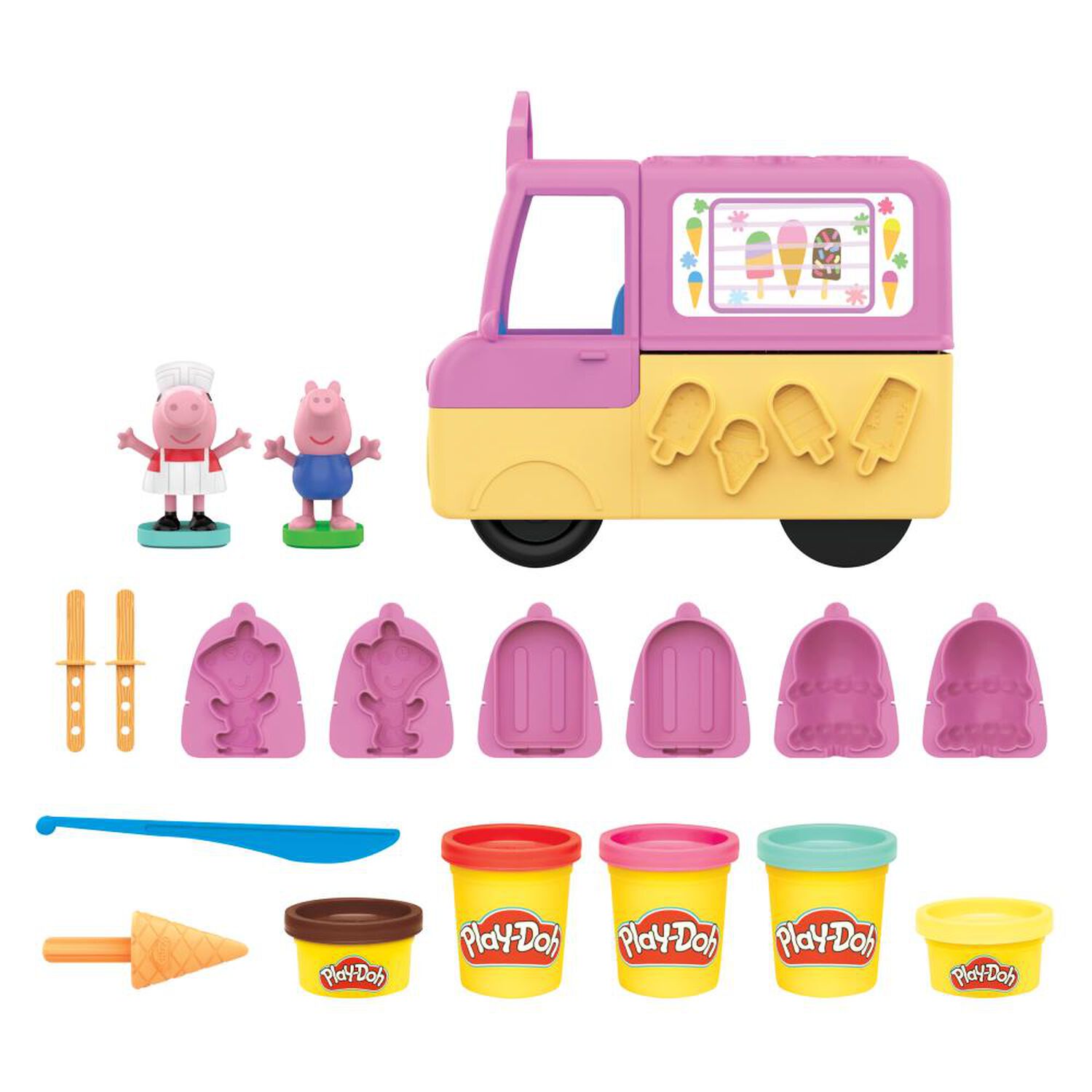 Set Masas Play Doh Peppa Pig Cami&oacute;n De Helados image number 1.0