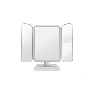Espejo Maquillaje Led Triple Plegable Luz Ajustable Cosm&eacute;tico