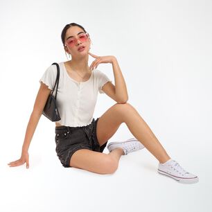 Short Basta Desflecada Tiro Alto Mom Mujer Freedom