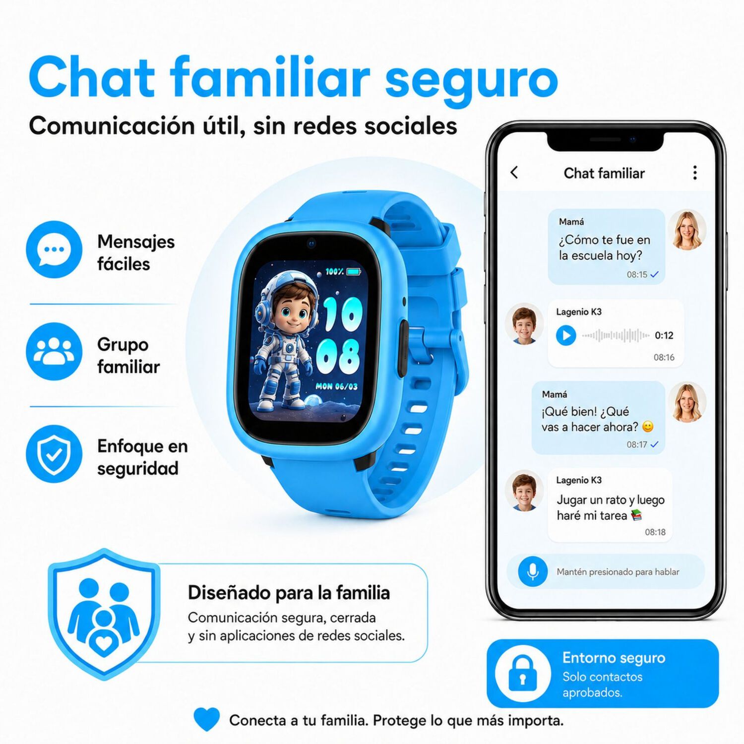 Smartwatch Infantil Lagenio K3 4g Gps Sos Videollamadas image number 5.0