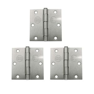 Pack 3 Bisagras Acero Odis 3,5&rdquo;&times;3,5&rdquo;&times; 2,0mm - Plata