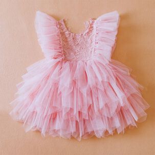 Vestido De Fiesta De Encaje Y Tul Ni&ntilde;as 6 Meses A 4 A&ntilde;os Princess Pink