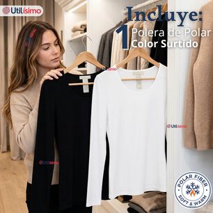 Camiseta Polera Polar Primera Capa Manga Larga Colores Surtidos Mujer