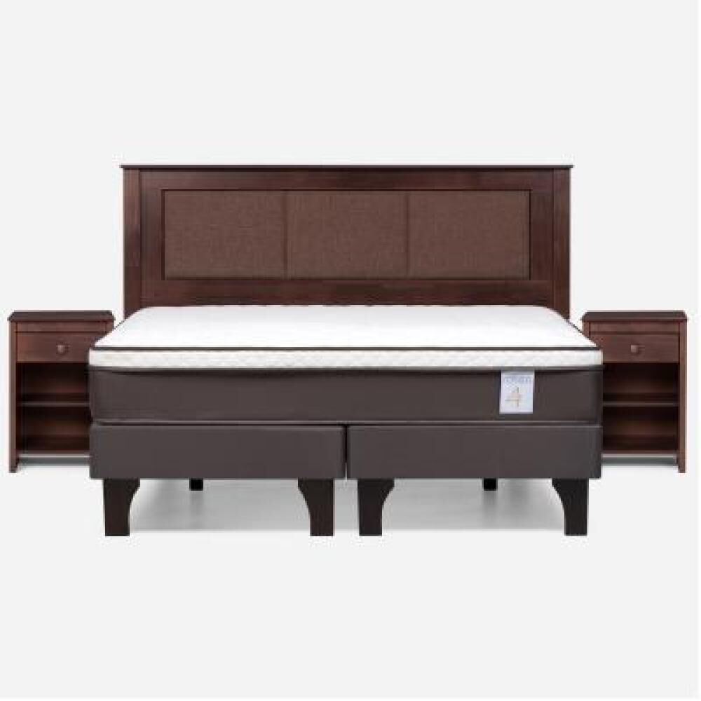 Cama Europea Rosen New Style 4 Plus / King / Base Dividida + Set De Maderas Rachel image number 8.0