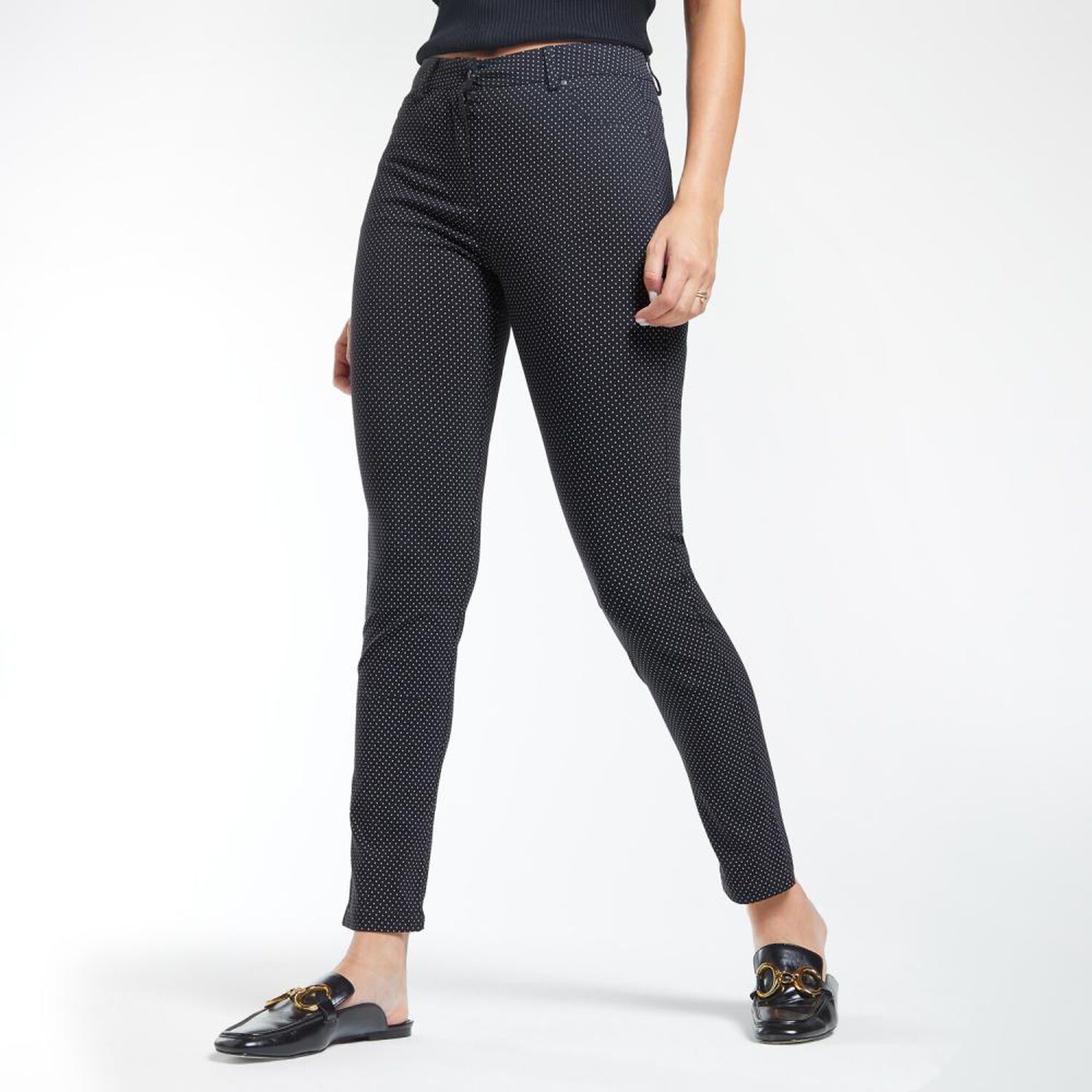 Pantal&oacute;n B&aacute;sico Strech Tiro Alto Skinny Recto Mujer Kimera image number 2.0