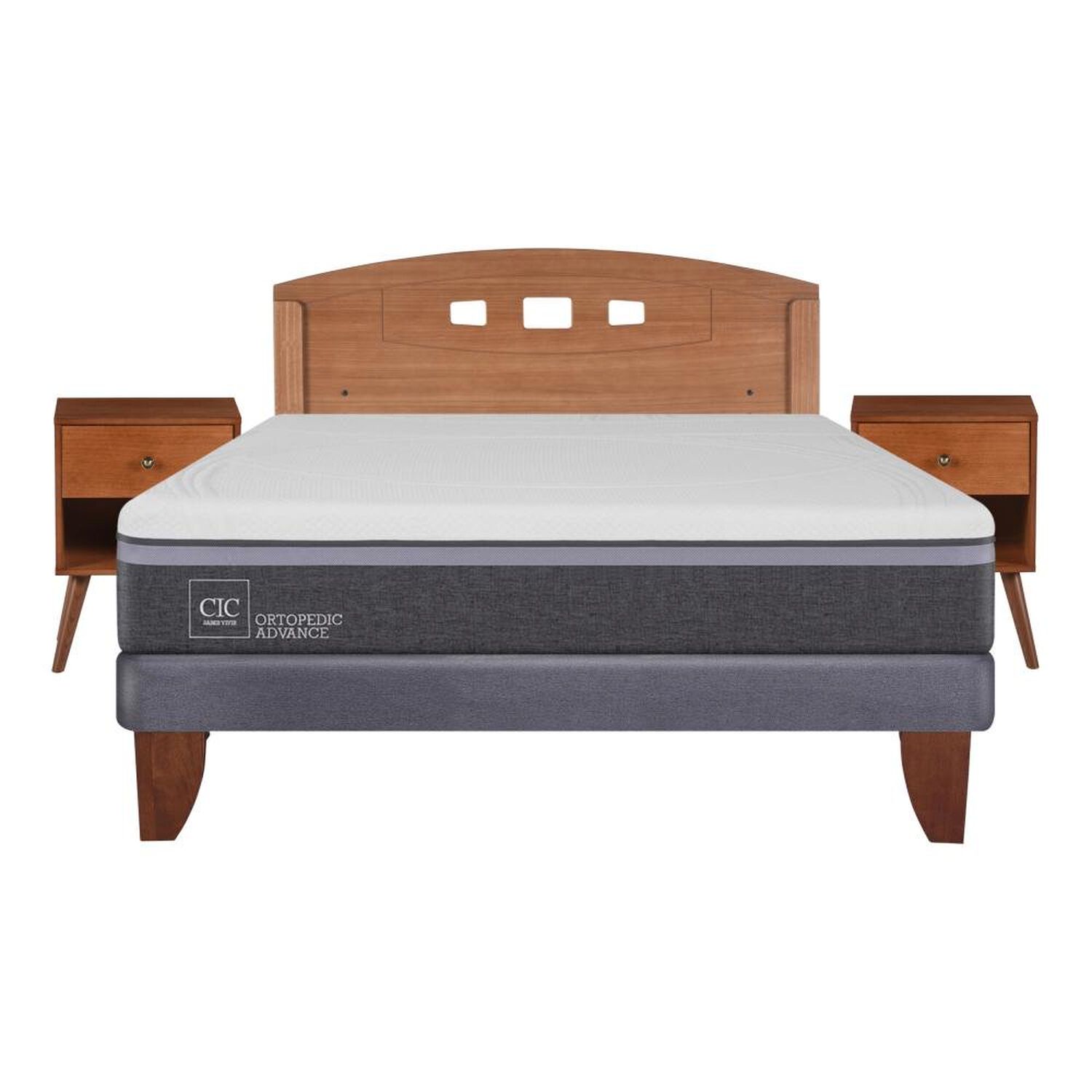 Cama Europea Cic Ortopedic Advance / 2 Plazas / Base Normal  + Set De Maderas image number 0.0