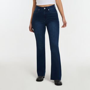 Jeans Flare Con Focalizado Tiro Medio Flare Mujer Freedom