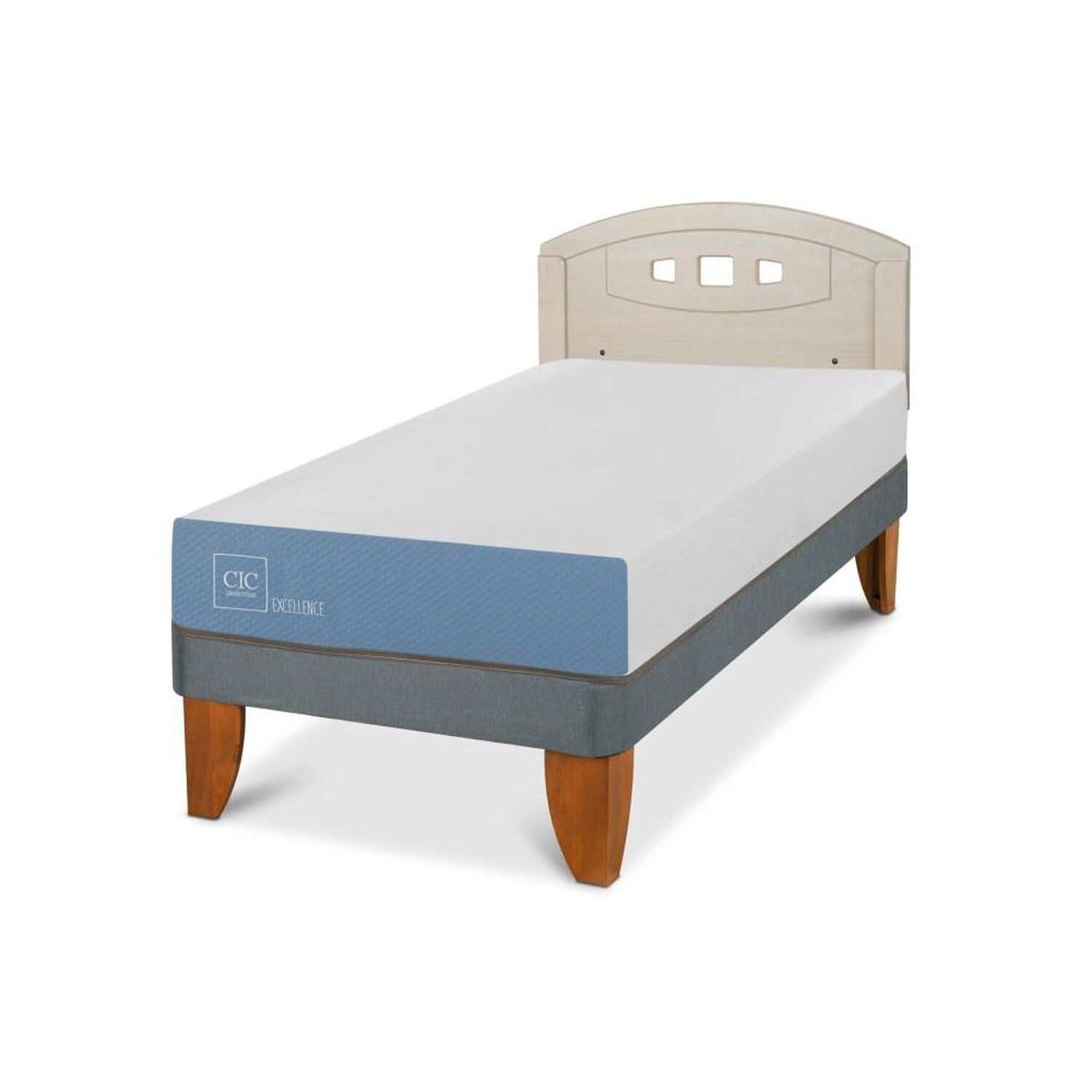 Cama Europea Cic Excellence / 1 Plaza / Base Normal + Respaldo image number 2.0