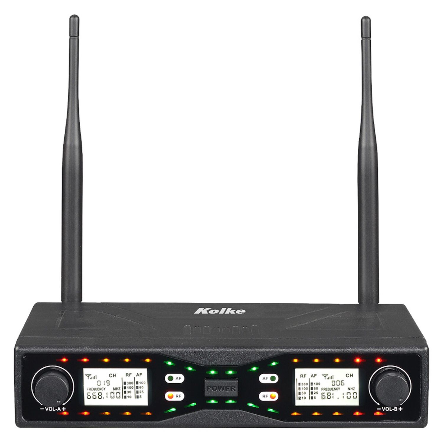 Set De 2 Micr&oacute;fonos Uhf Inal&aacute;mbricos Con Receptor Xlr Y Mix image number 1.0