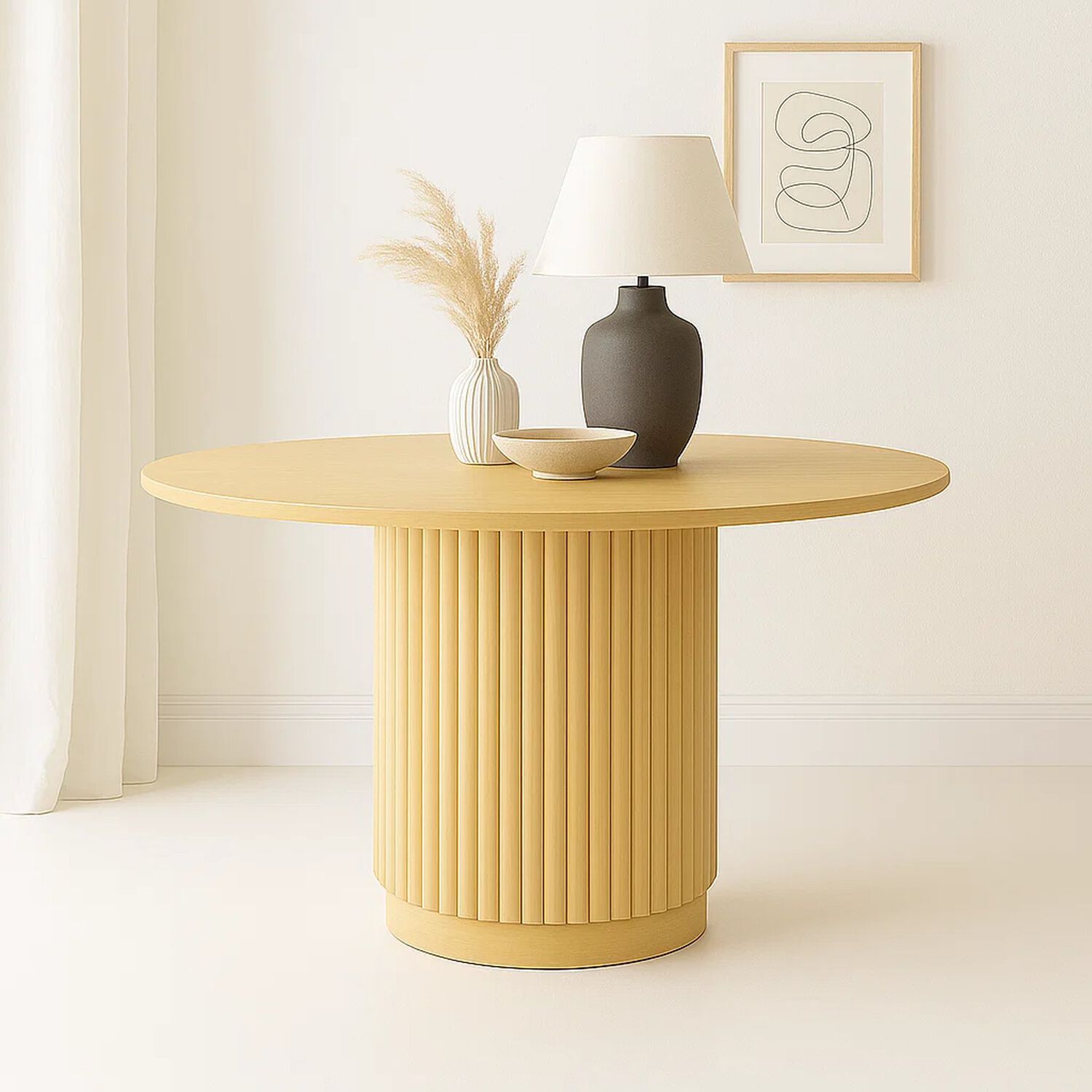 Mesa Redonda N&oacute;rdica Armon&iacute;a De 130 Cm Madera Natural image number 1.0