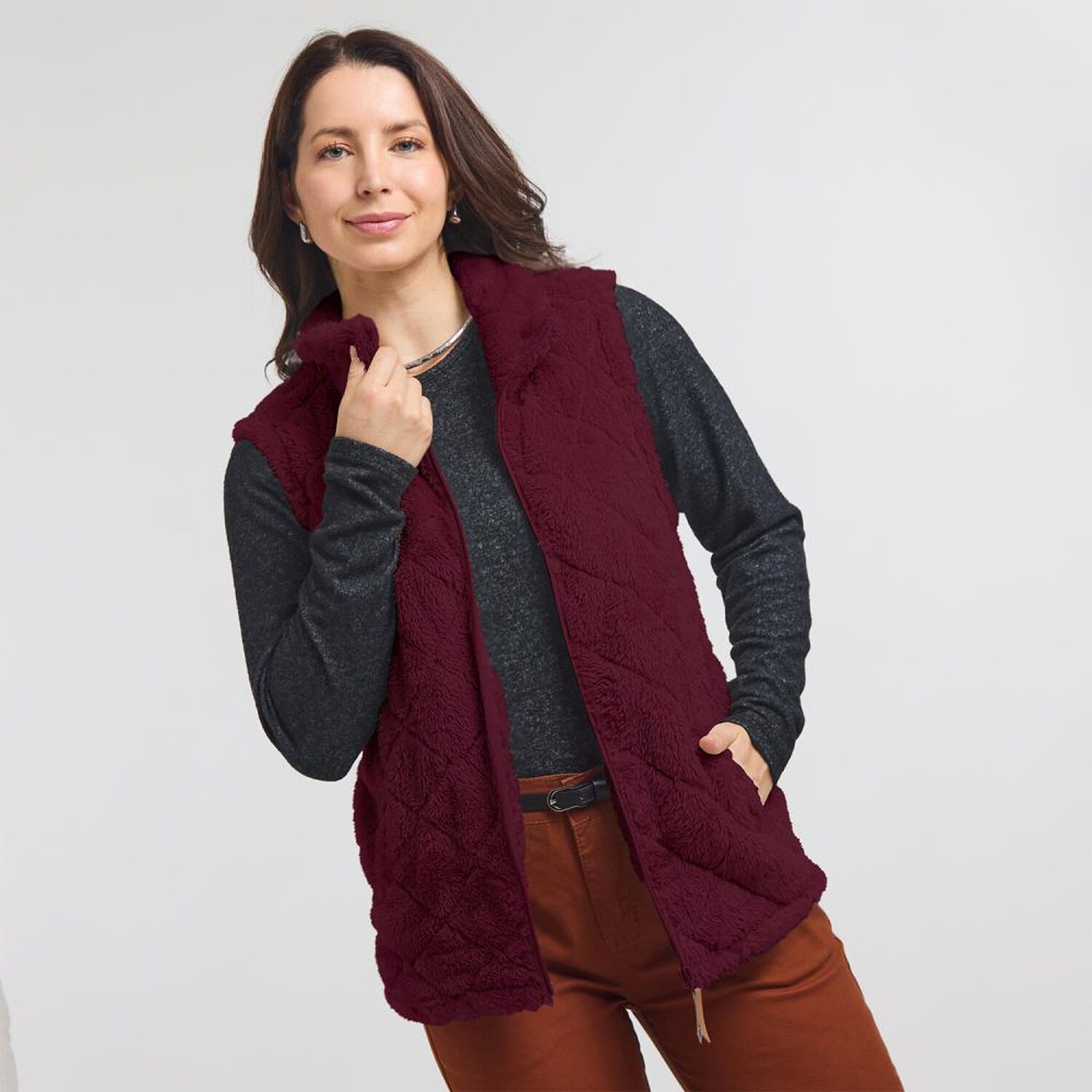 Poler&oacute;n Polar Fleece Sin Mangas Cuello Alto Mujer Geeps image number 0.0