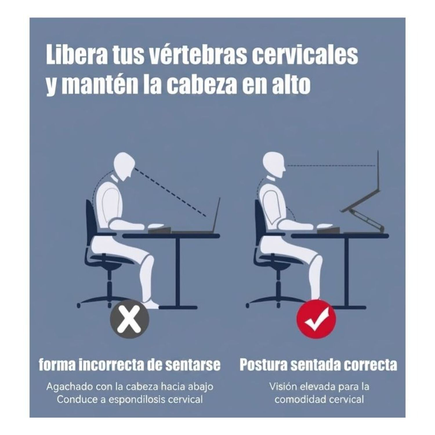 Soporte Ergon&oacute;mico De Aluminio Para Laptop Y Celular 2 En 1 image number 1.0