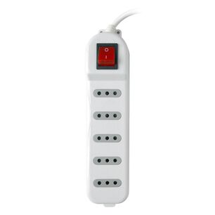 Alargador Zapatilla Con Switch 5 Posiciones 5 Metros Blanco
