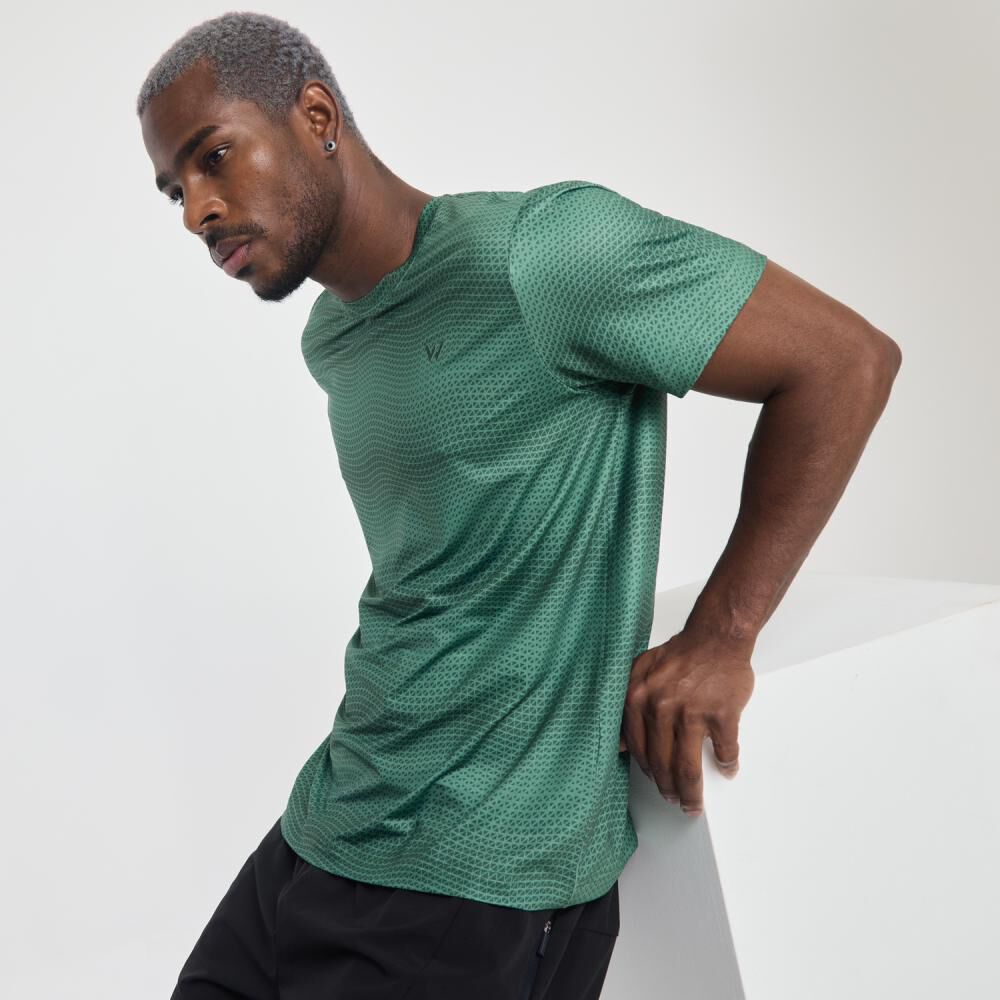 Polera Deportiva Lisa Slim Manga Corta Cuello Redondo Hombre Wetland image number 2.0