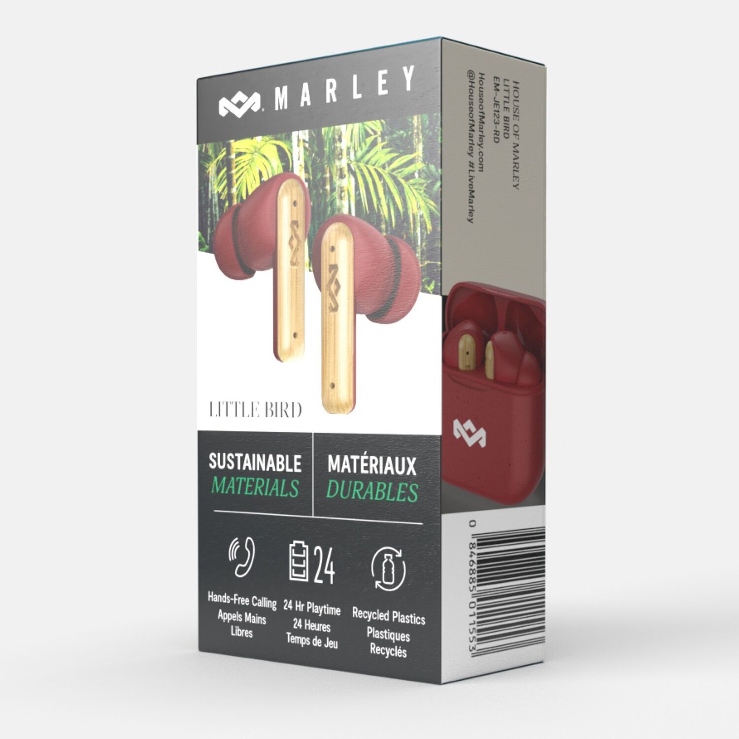 Aud&iacute;fonos Bluetooth True Wireless Little Bird Red Marley image number 6.0