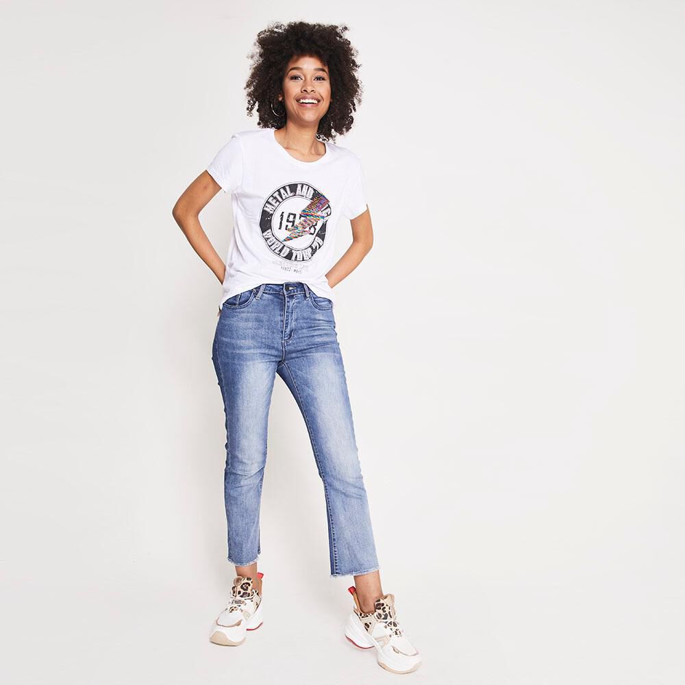 Jeans Tiro Alto Flare Crop Rolly go image number 1.0