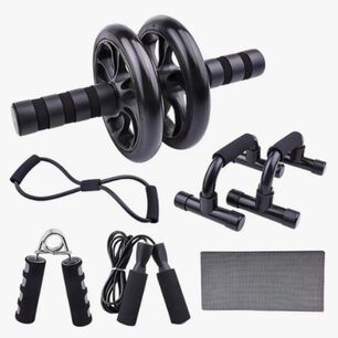 Set Deportivo 7 En 1 Rodillo Rueda Abdominal