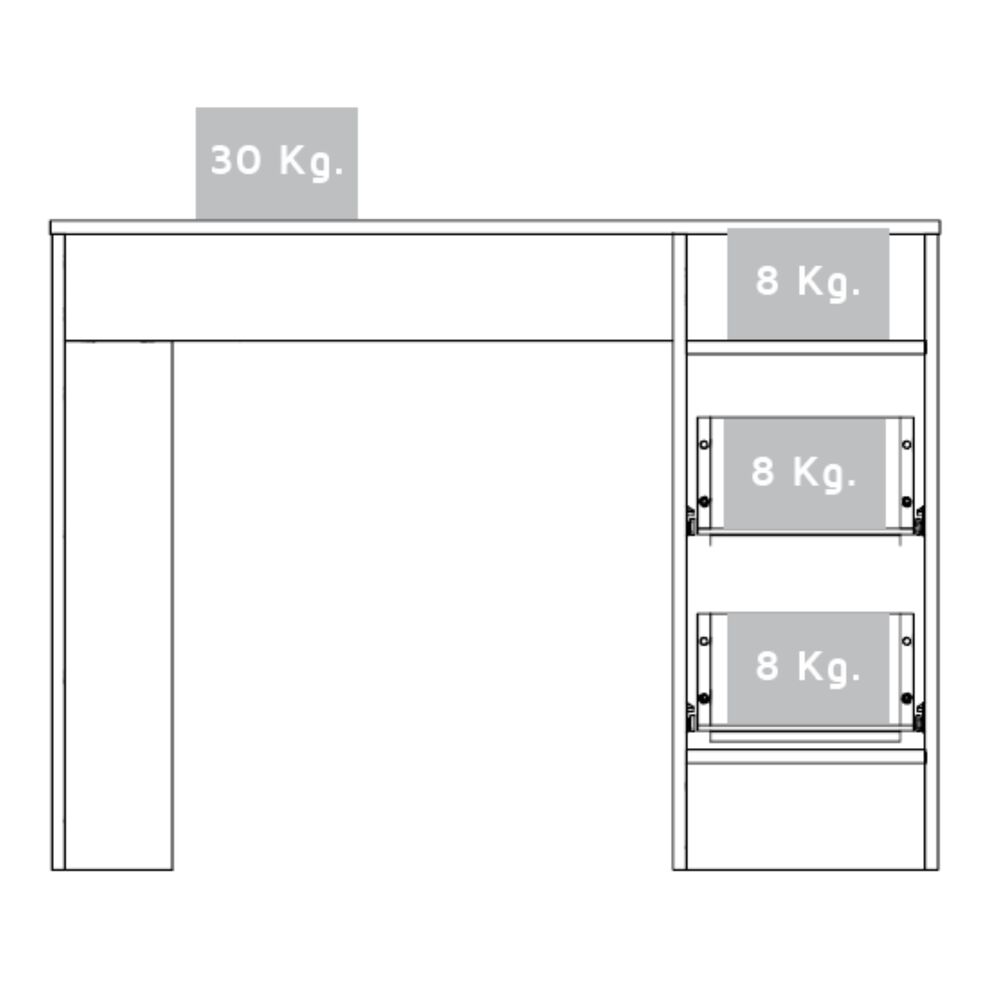 Escritorio 2 Cajones Fm-051c Caf&eacute; Claro image number 9.0