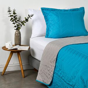 Quilt American Family Turquesa  / 1.5 Plazas