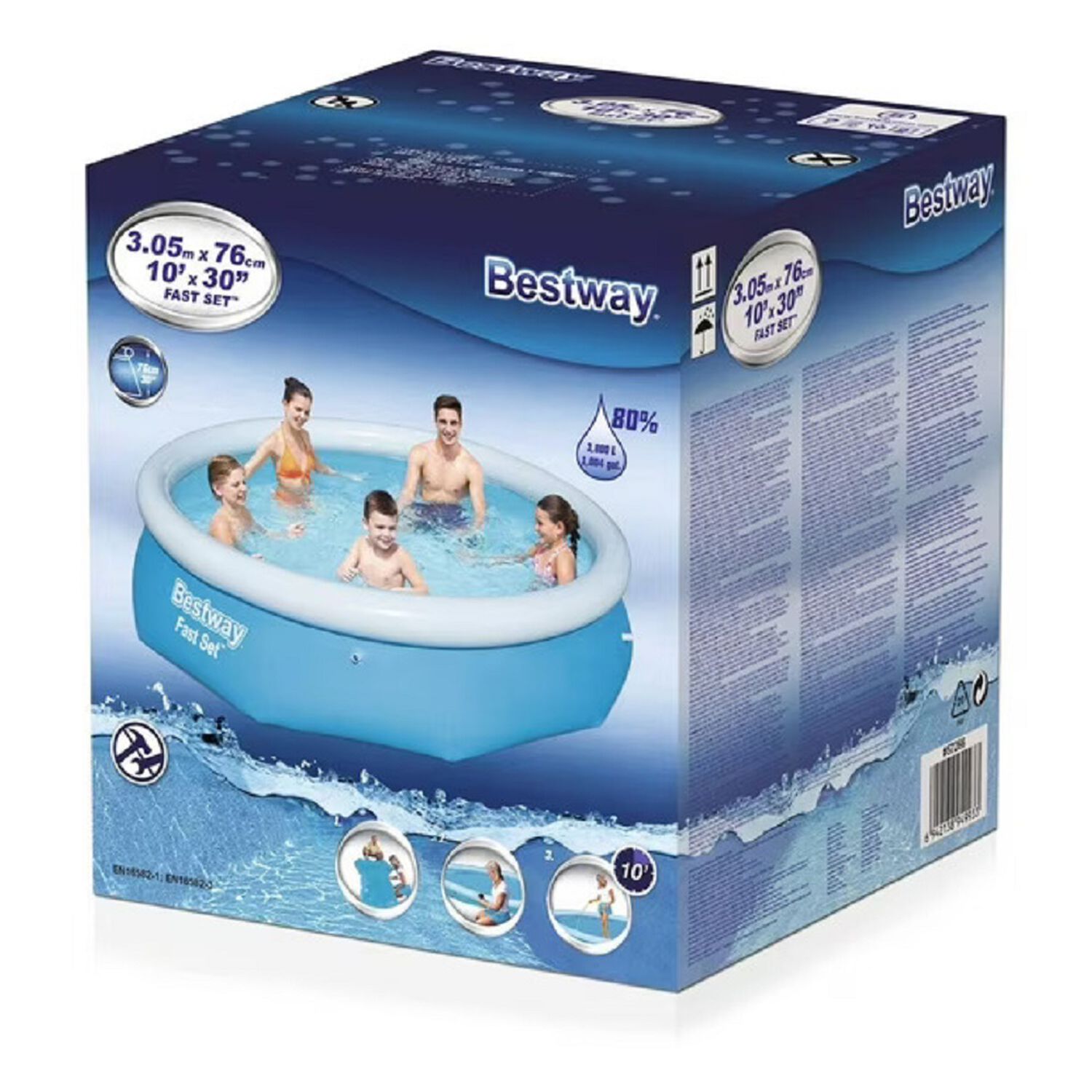 Piscina Bestway Fast Set Azul 3.05mx76cm image number 3.0