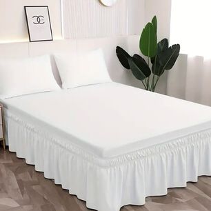 Faldon Liso Cama De 1,5 Plaza