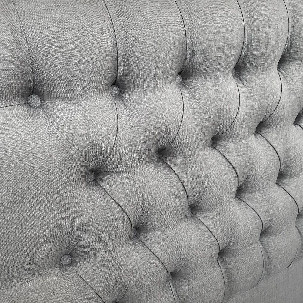 Respaldo De Cama Capitoné Premium Lino Gris Plata 1 Plaza image number 2.0