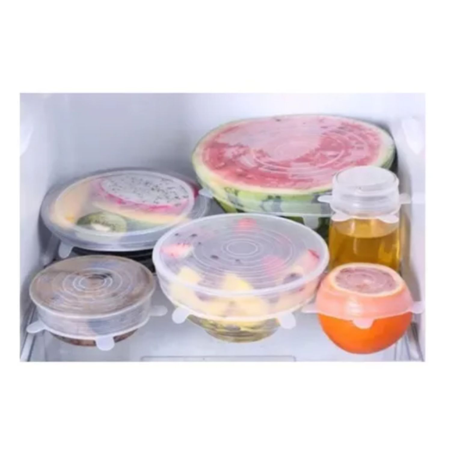 Set 6 Tapas Silicona Adaptable Para Alimentos Reutilizables image number 2.0