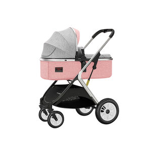 Coche Cuna 2 En 1 Multiposiciones Comfortable Rosado Babymine