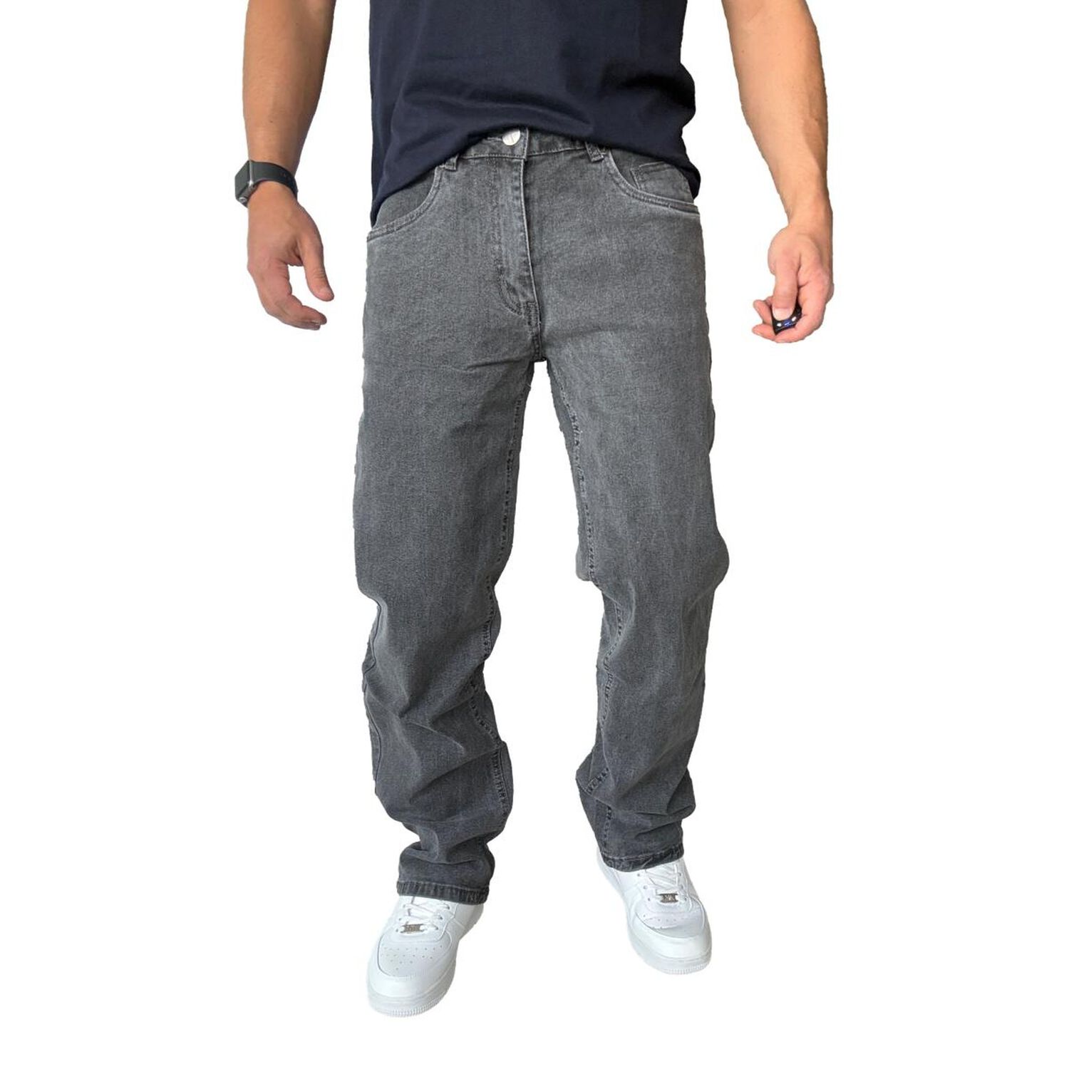 Jeans Elasticados Rectos Straight Fit Gris image number 5.0