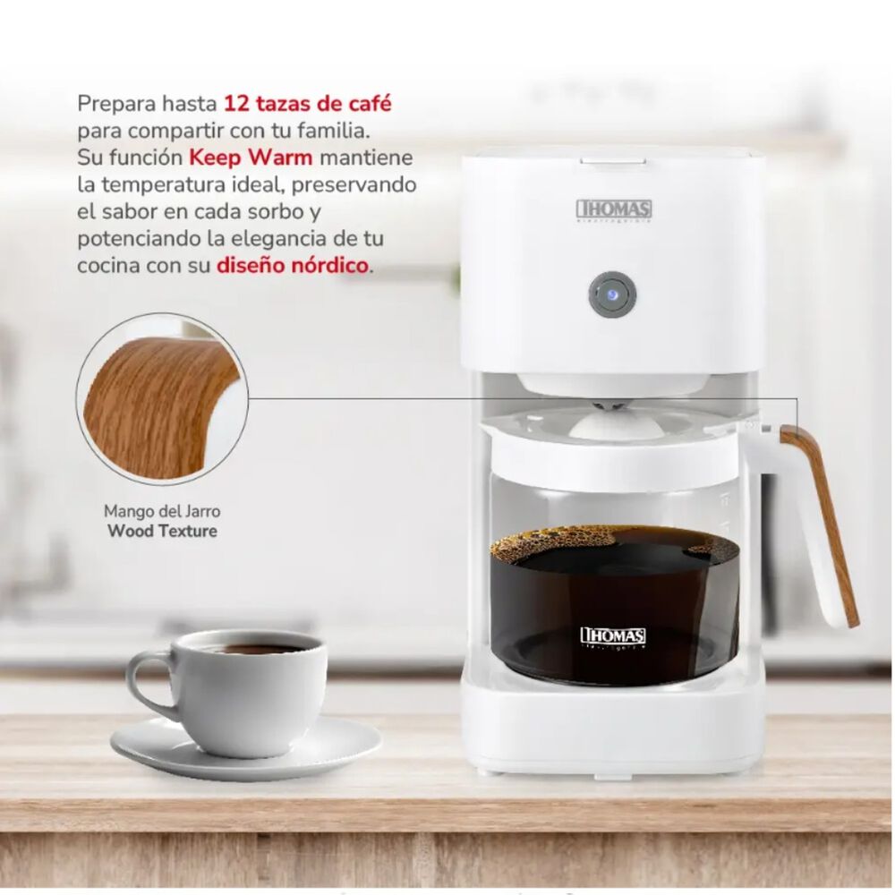 Cafetera De Filtro Thomas Th-134b Goteo 12 Tazas Keep Warm image number 2.0