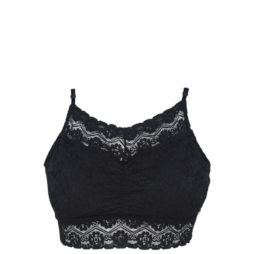 Top Encaje Recogido Negro 2rios image number 2.0