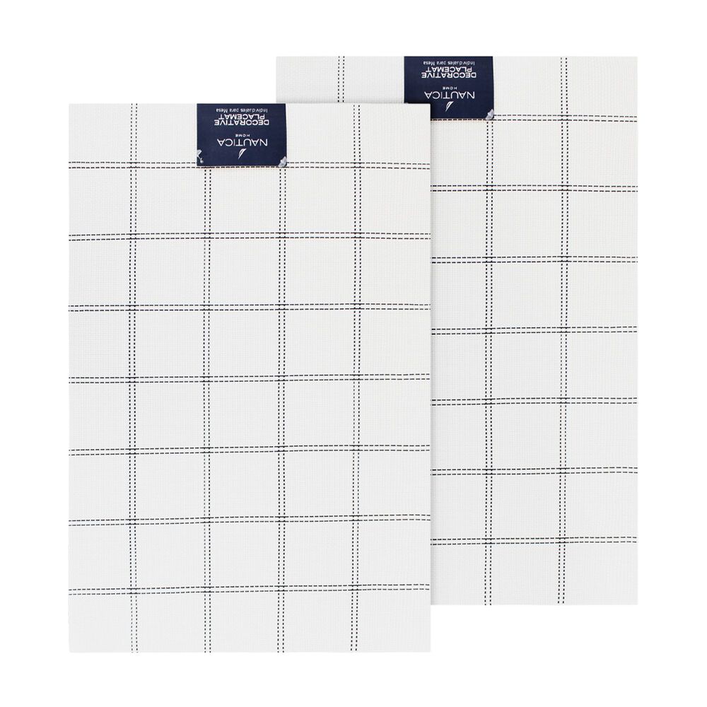 Pack 2 Individuales De Mesa Nautica Home 45x30cm Blanco A Cuadros image number 3.0