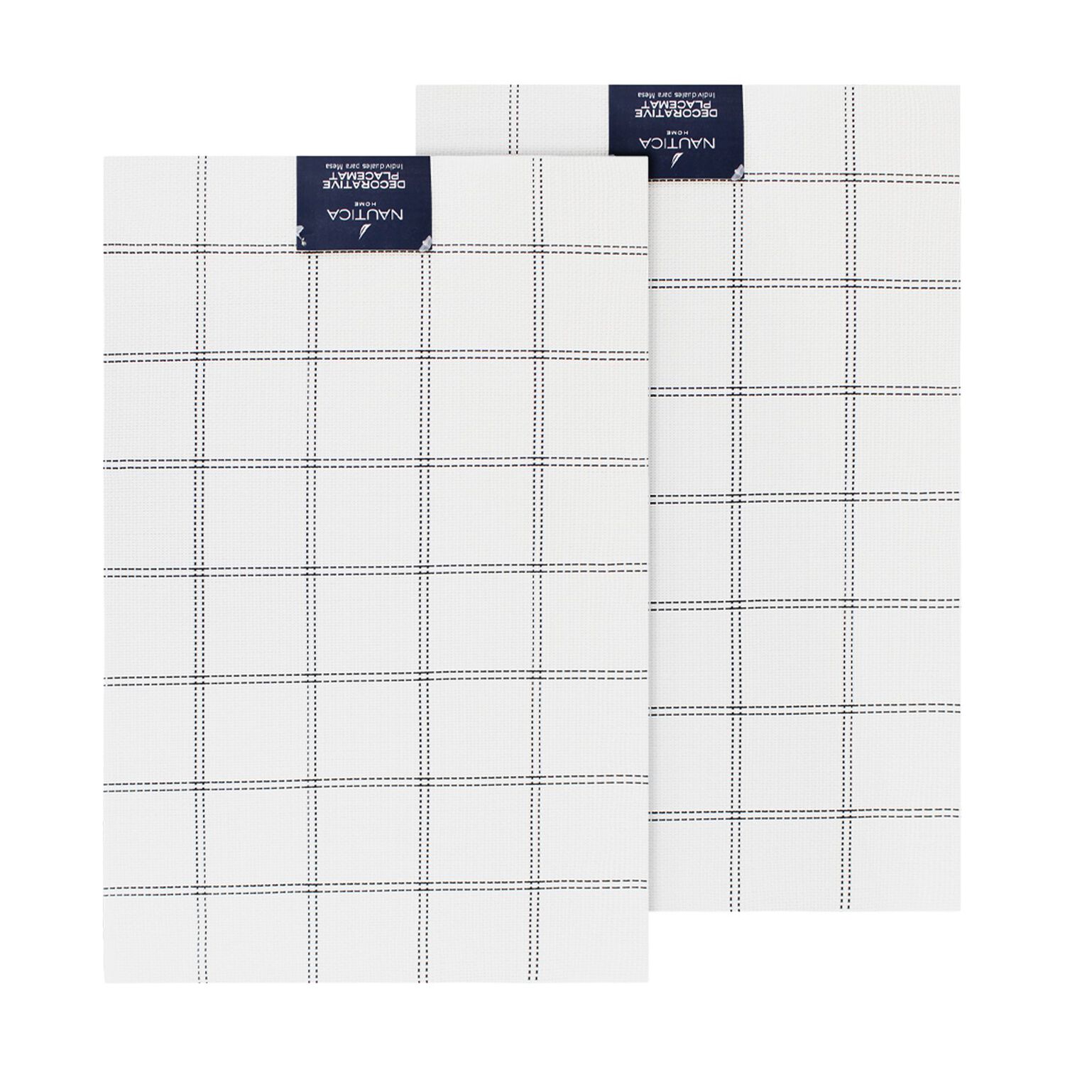 Pack 2 Individuales De Mesa Nautica Home 45x30cm Blanco A Cuadros image number 3.0