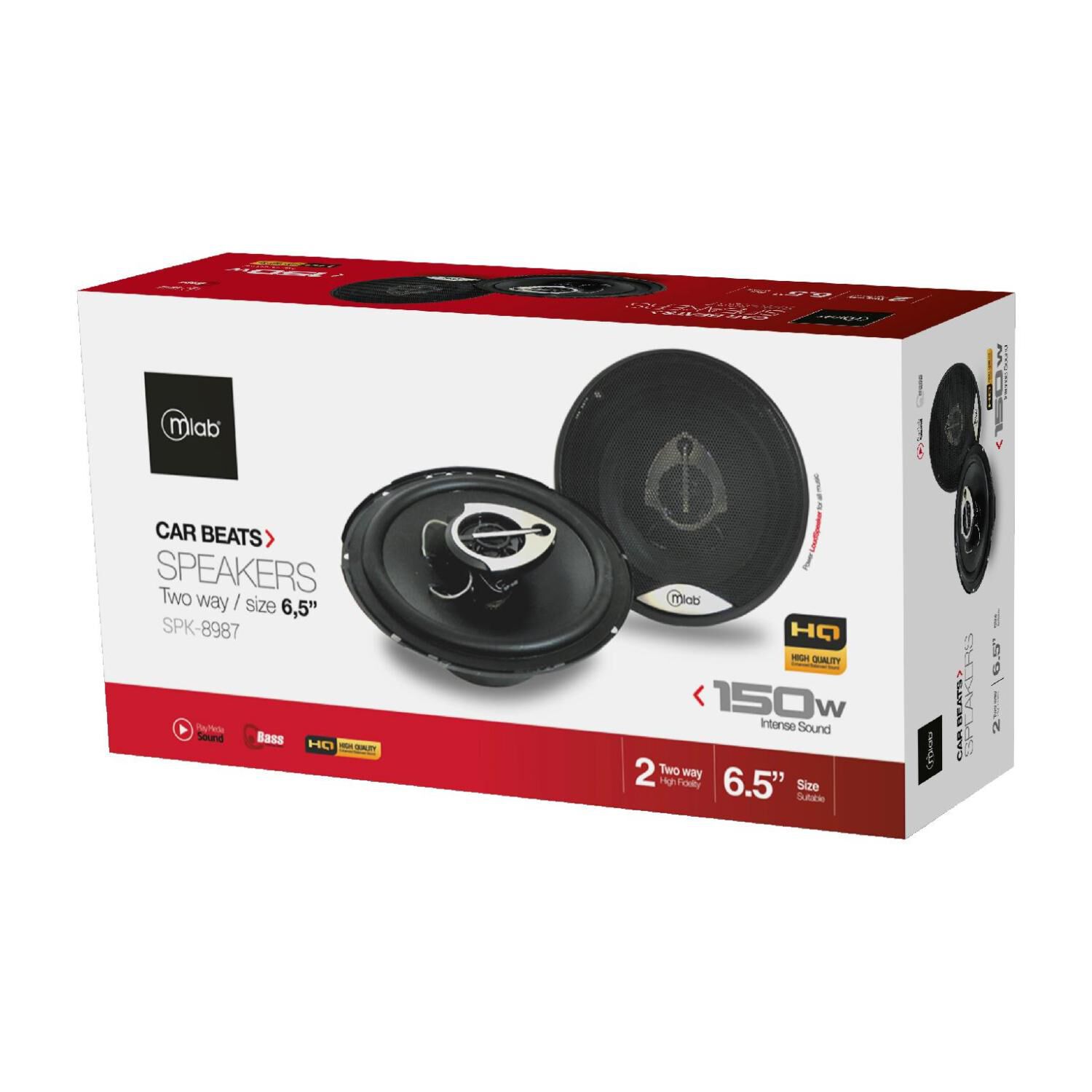 Pack 2 Parlantes 6.5" 16cm Para Automovil Negro 8987 image number 2.0
