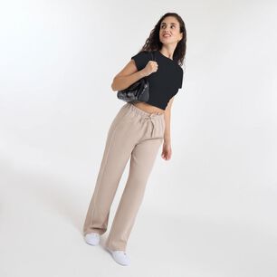 Polera B&aacute;sica Crop Manga Corta Cuello Redondo Mujer Freedom