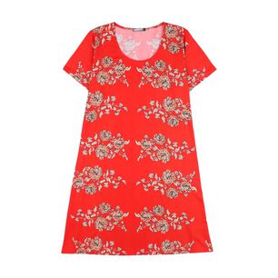 Vestido Full Print Manga Corta Cuello Redondo Mujer Lesage