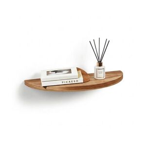 Repisa Flotante Semicircular Moderna Madera Nogal Claro 40cm