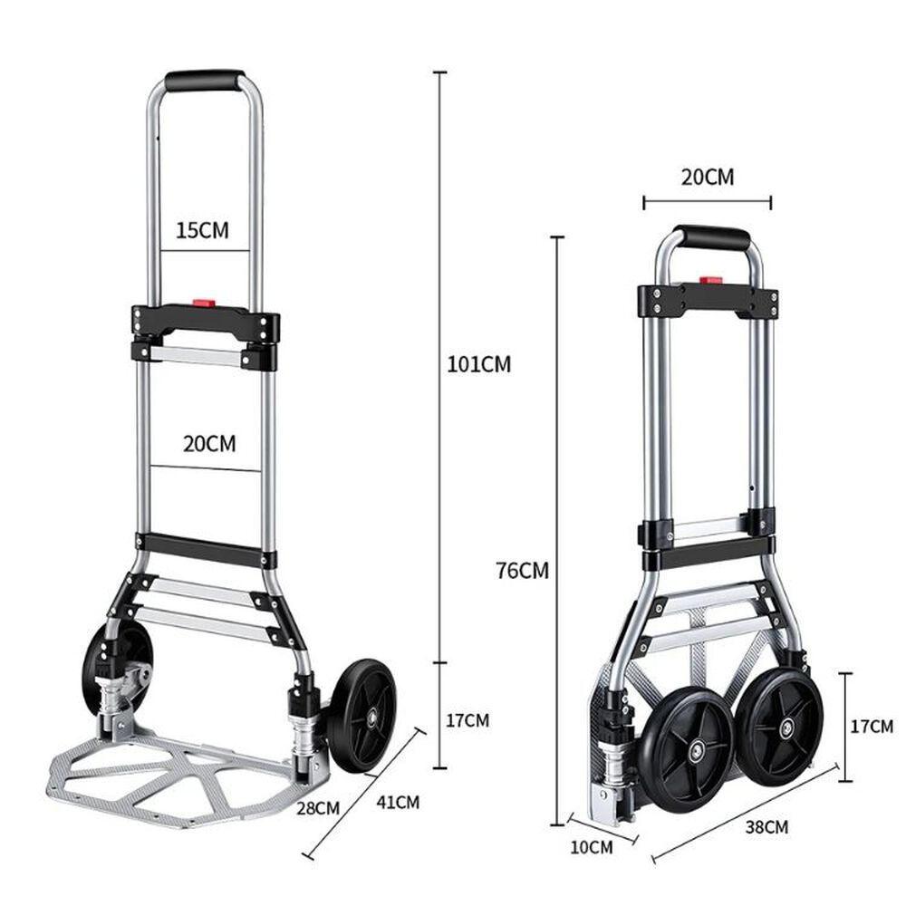 Carretilla De Carga Yegua Plegable Extensible Soporte 100 Kg image number 2.0