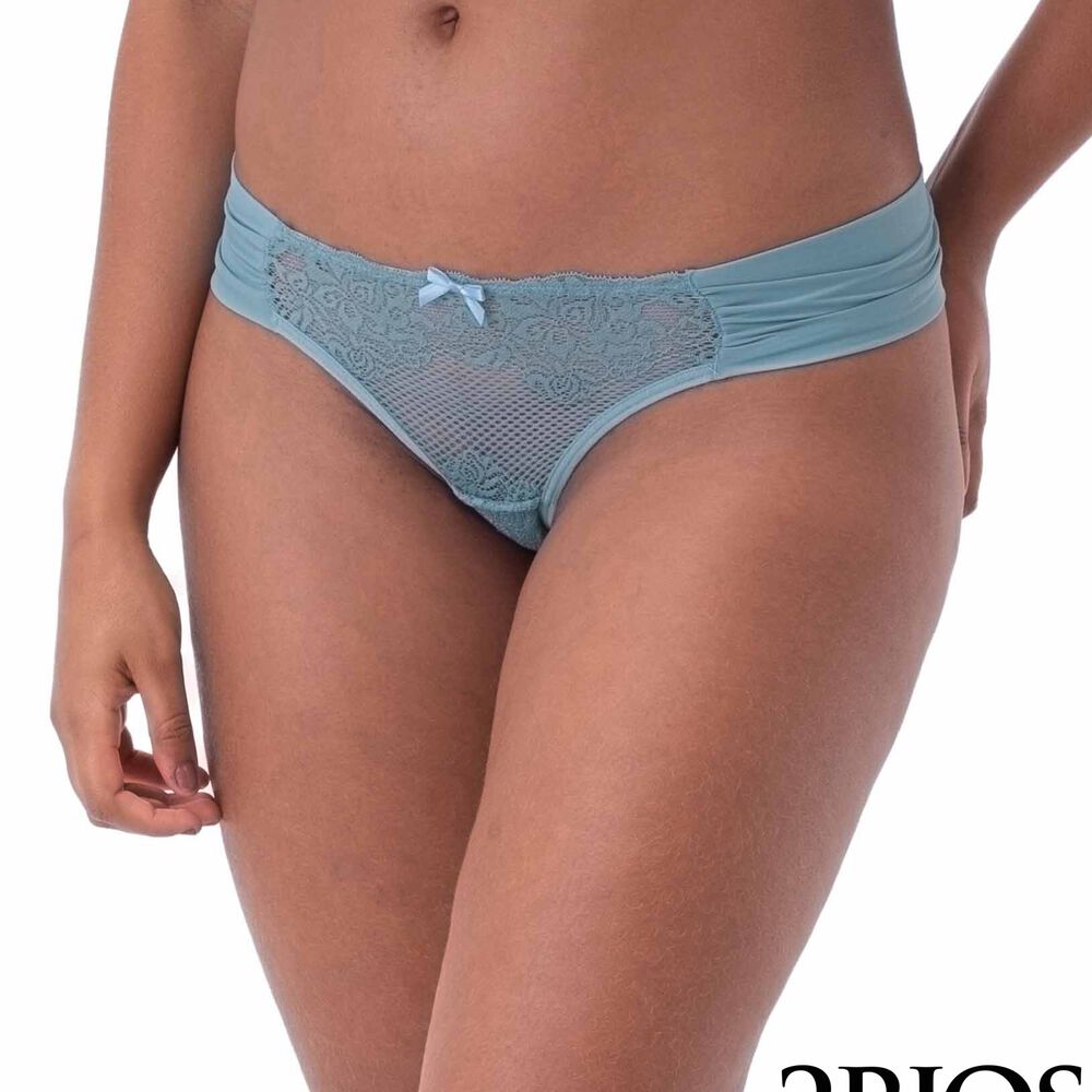Colaless Lateral Drapeada Y Encaje Celeste 2rios image number 0.0